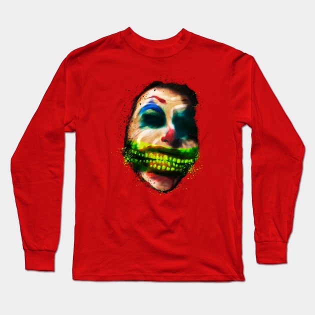 Can’t Sleep Scary Clown Smiling Green Teeth Halloween Long Sleeve T-Shirt by ScaryClownShoppe